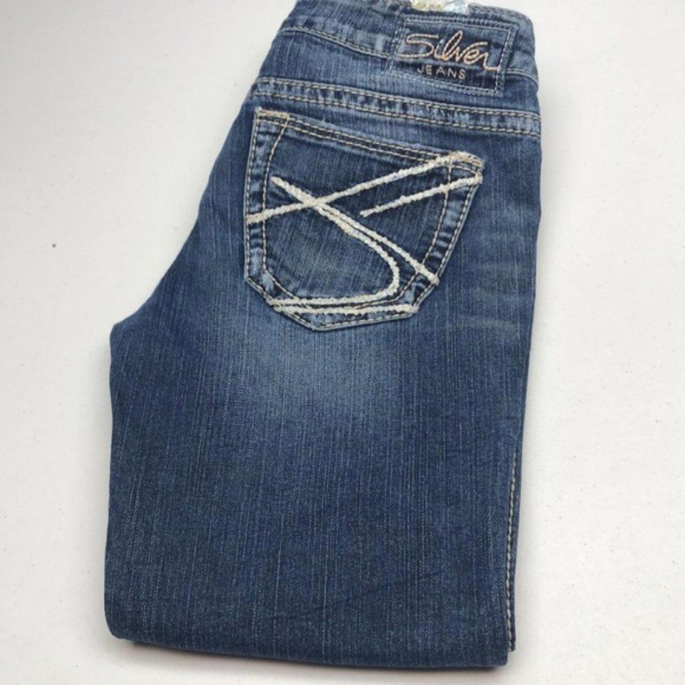 VINTAGE SILVER FRANCES DENIM CAPRIS 27x23 😎